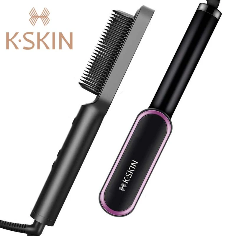 Kskin Hair Straightener Comb Hair Iron Straightening Brush Heating Comb