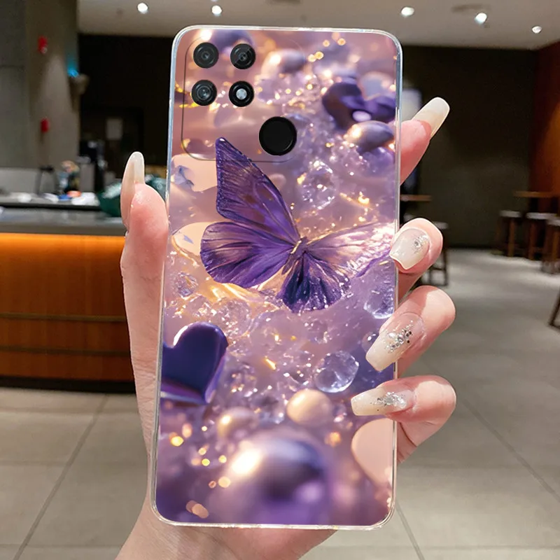 Luxury Clear Butterfly Flowers Soft Phone Case