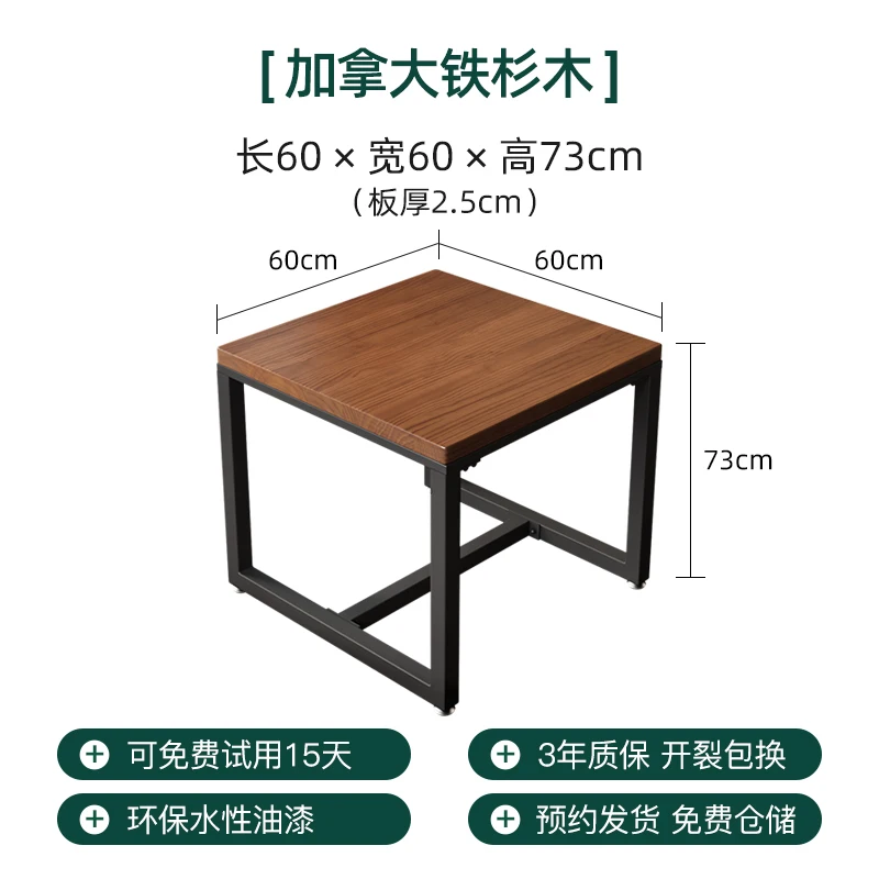 שולחן ריבועי קטן לשני אנשים מעץ מלא ברזל מוצק שולחן חטיף בר שולחן אוכל וכיסא משולב בר מסעדה שולחן ריבועי 101