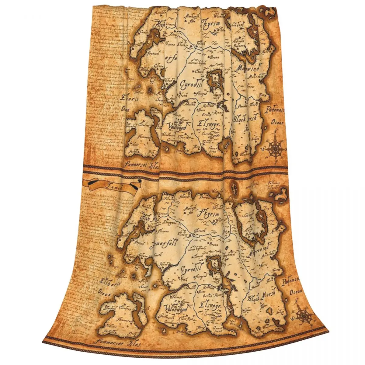 Map Of Tamriel - Elder Scrolls Iv Oblivion Blankets Flannel Super Soft Sofa Throw Blankets For Couch Bedding Throws Bedspread 2