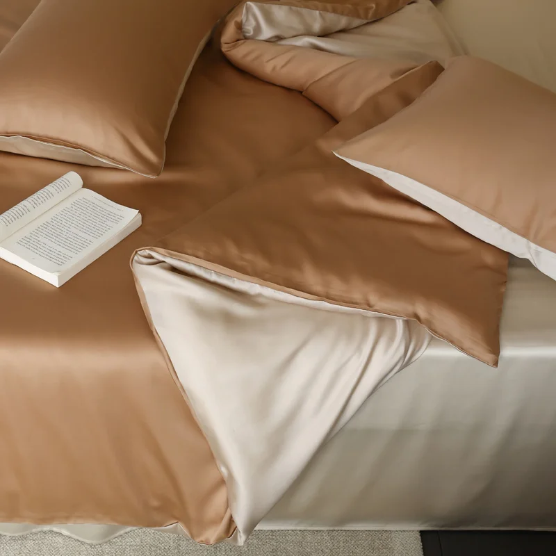 Luxury Natural Silk Bedding Set 3Pcs Duvet Cover Set Beauty Skin Quilt Cover Pillowcase Single Double King Queen Bed 100% Silk 6