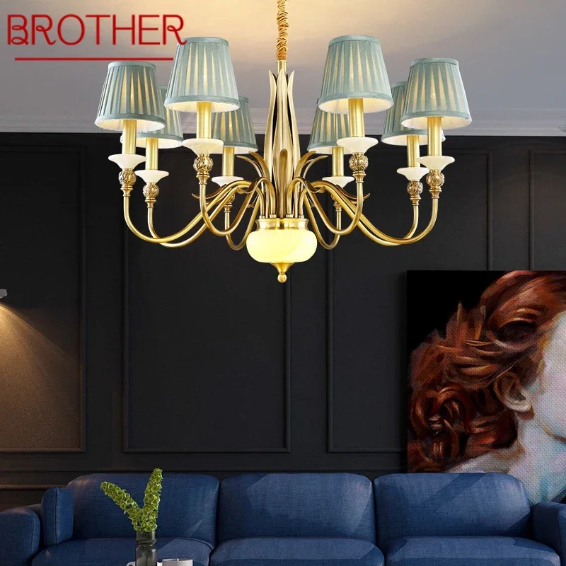 

BROTHER American Brass Pendent Lamp Luxurious Living Room Restaurant Bedroom Retro Hotel Villa Chandelier