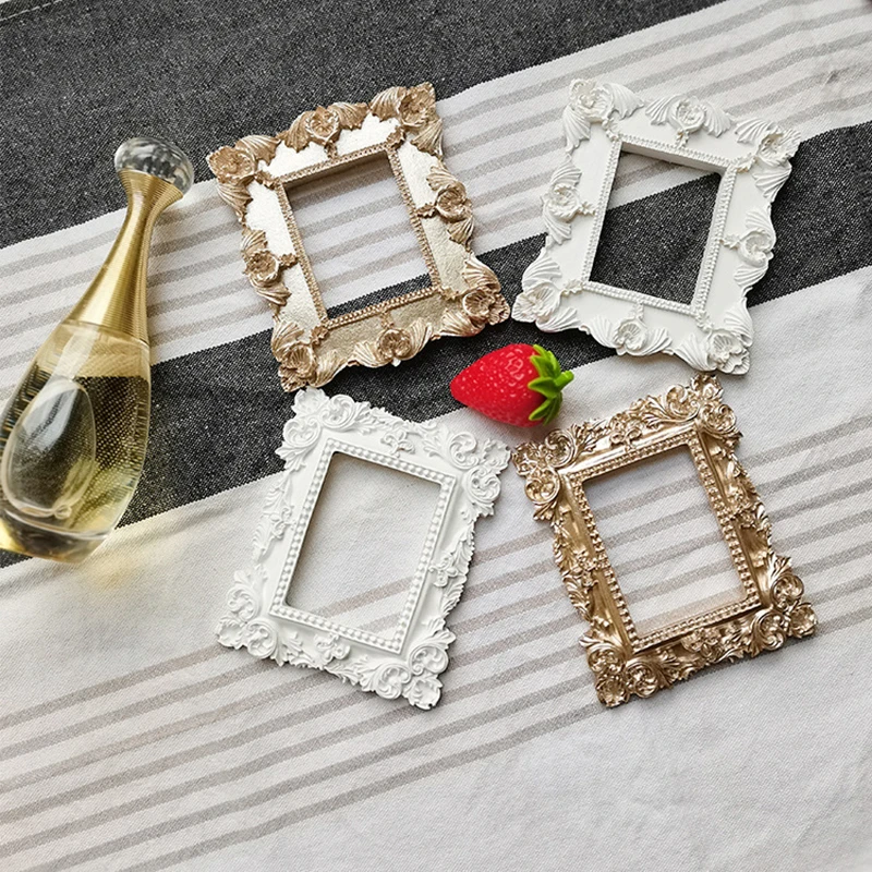 Mini Photo Frame Shooting Retro European Style Photo Frame Embossed Nail Art Earrings Pose Props