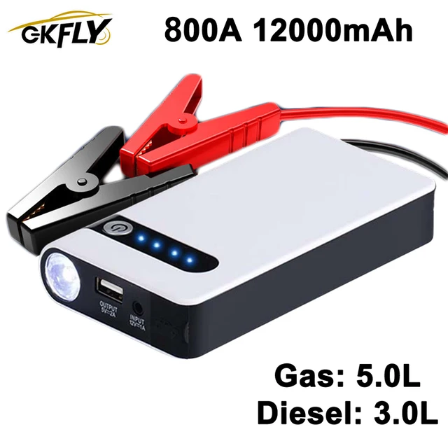GKFLY 12000mAh Car Jump Starter Emergency Starting Device Cables Portable Power Bank Charger Battery Booster Buster 1