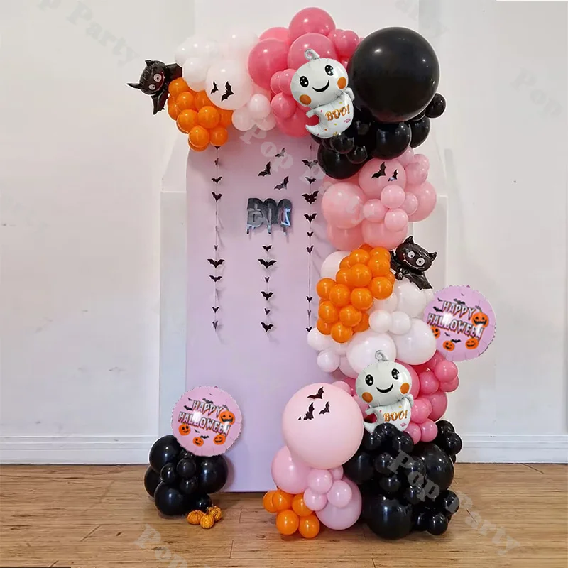 

149 шт. воздушный шар летучая мышь гирлянда розовый оранжевый милый Призрак воздушный шар ужас фестиваль Хэллоуин Детская Вечеринка страшная фотография осень детский душ