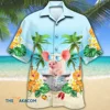 Pink Pig Family On Tropical Pineapple Garden Hawaii Men Hawaiian Shirt 2