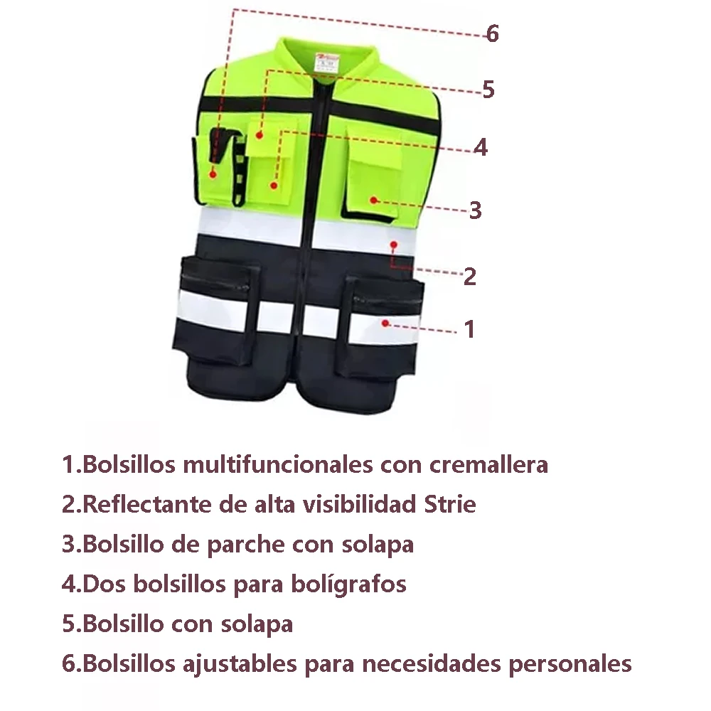 Green Black Safety Vest High Visibility Reflective Safety Vest Xl With Pocket Fit For Construction Workers Cyclists Runners reflective safety vest
