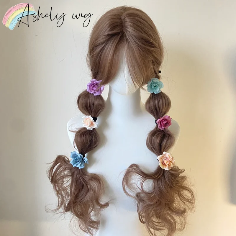 Wild Rose Wig for Women 30inch Long Wavy Hair Wigs Layers High Temperature Fibers Synthetic Wigs with Curtain Bangs Daily Use