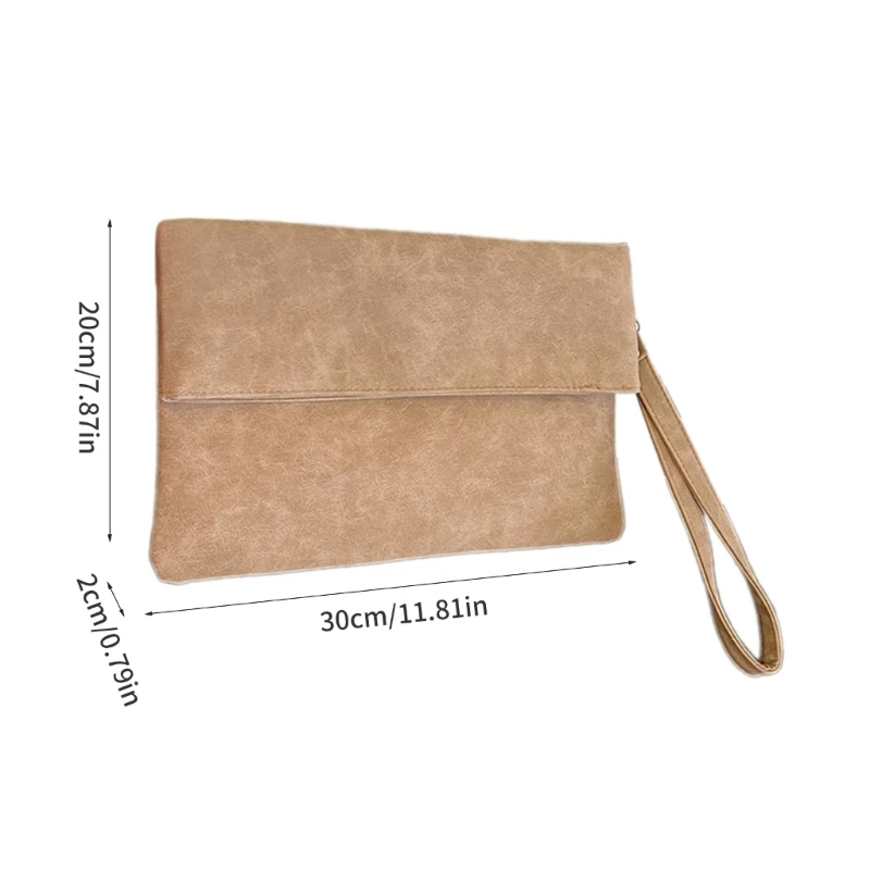 Flap Envelope Clutch Purse with Removable Wrist Strap Ladies Leather Clutch Bag Zippered Handbag Phone Wallet Bags