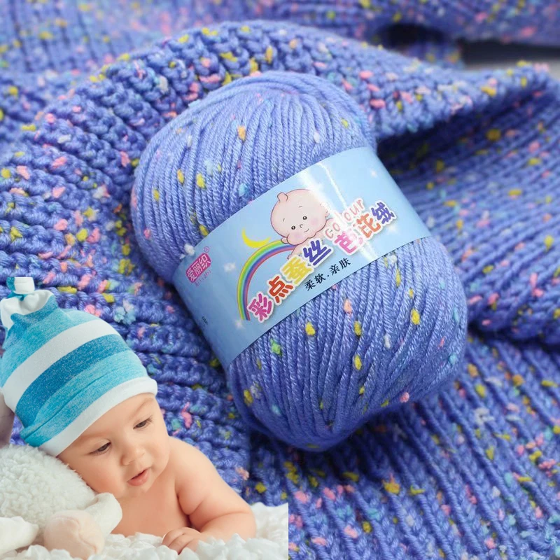 50 G/Pz Baby Cashmere Cotton Dot Yarn Soft Warm Lanas Per Maglieria A Mano E Panno All'Uncinetto