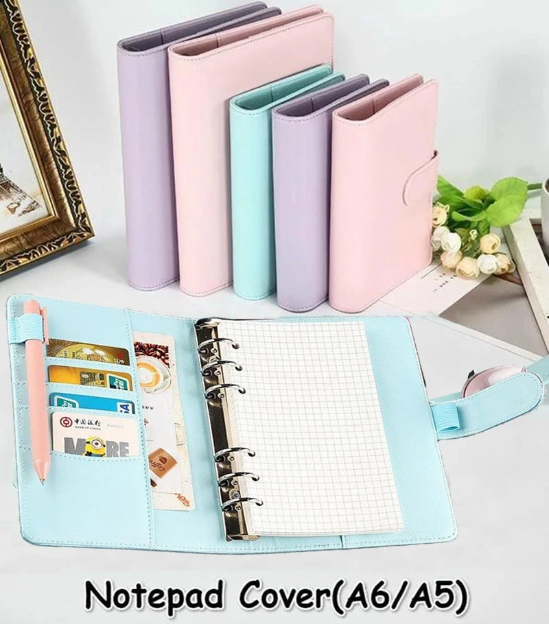 Wacht even helling Heel boos Hckg Bitterkoekje Kleur A6/a5 Pu Lederen Diy Bindmiddel Notebook Cover  Dagboek Agenda Planner Papier Cover School Briefpapier - Notebook -  AliExpress