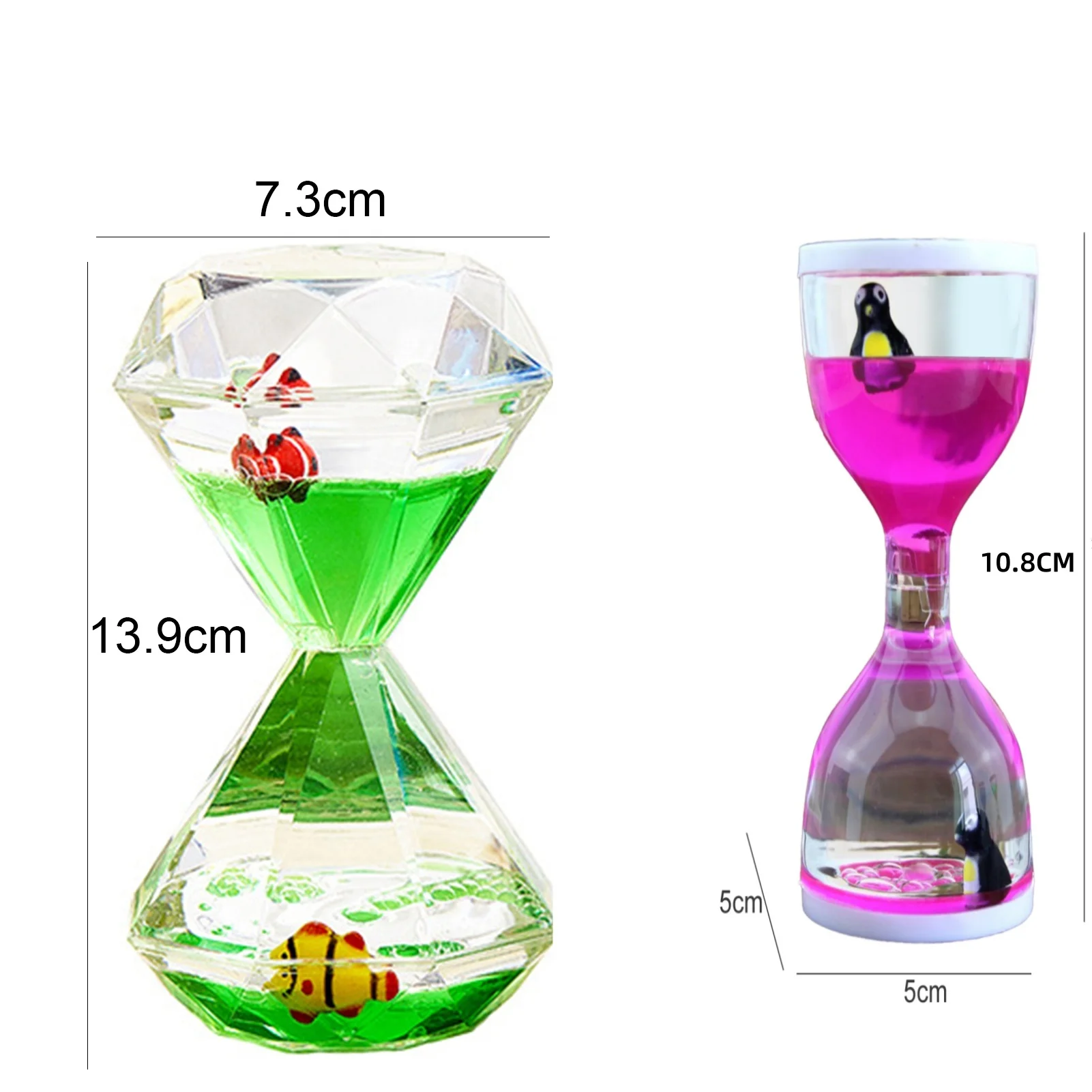 Colorful Liquid Timer Acrylic Shell Bubble Timer Decorative Stress Relief Birthday Gift Bubble Hourglass