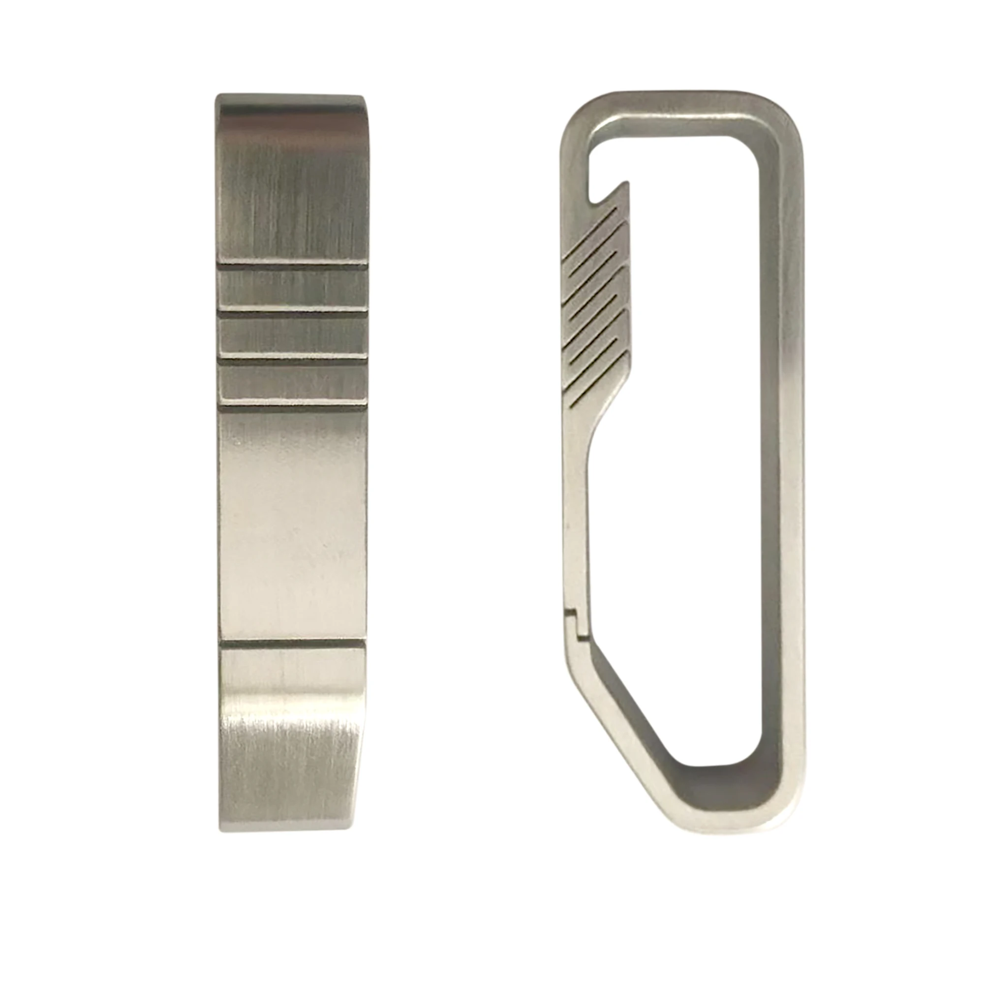 

Unique CNC polished TC4 Ti titanium quick release detachable belt loop clip keychains Key ring Hook DIY EDC housewarming gift