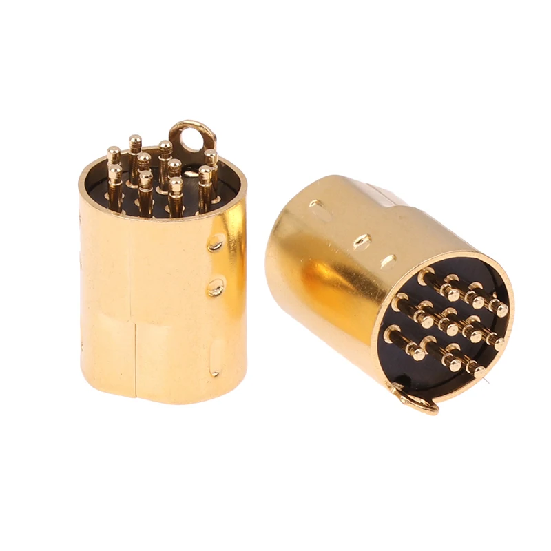 

5Pcs Mini Din 10 Pin Circular Connector Male Pcb Solder Through Holes Vertical Machined Terminals Gold Plated Connector Terminal