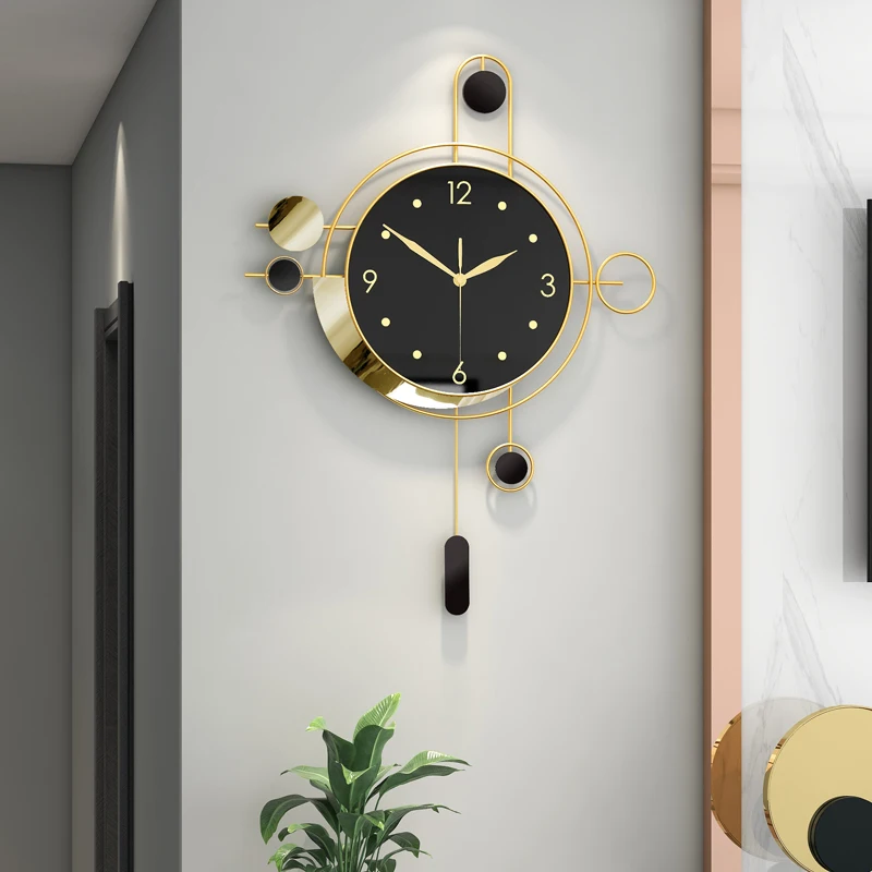 

Nordic Large Wall Clock Modern Design Creative Clocks Wall Vintage Luxury Gold Metal Silent Watch Living Room Decoration ZY50GZ