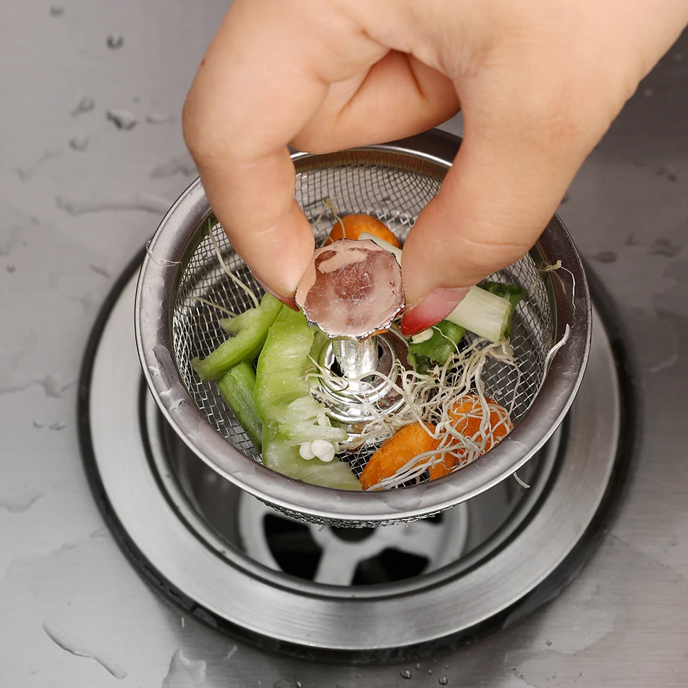 Stainless Steel Sink Filter Screen Kitchen Bathroom Supplies Sewer Anti-clogging Filter Drainage Port Floor Drain Home Gadget
