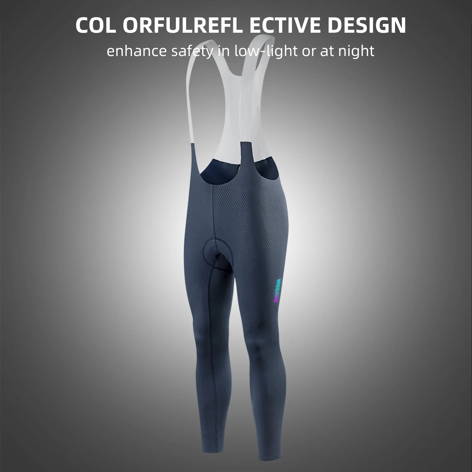 Men's Cycling Bib Pants High-Density Padded Bike Long Legging with Back Pocket Riding Bib Tights for Road and Gravel Biking