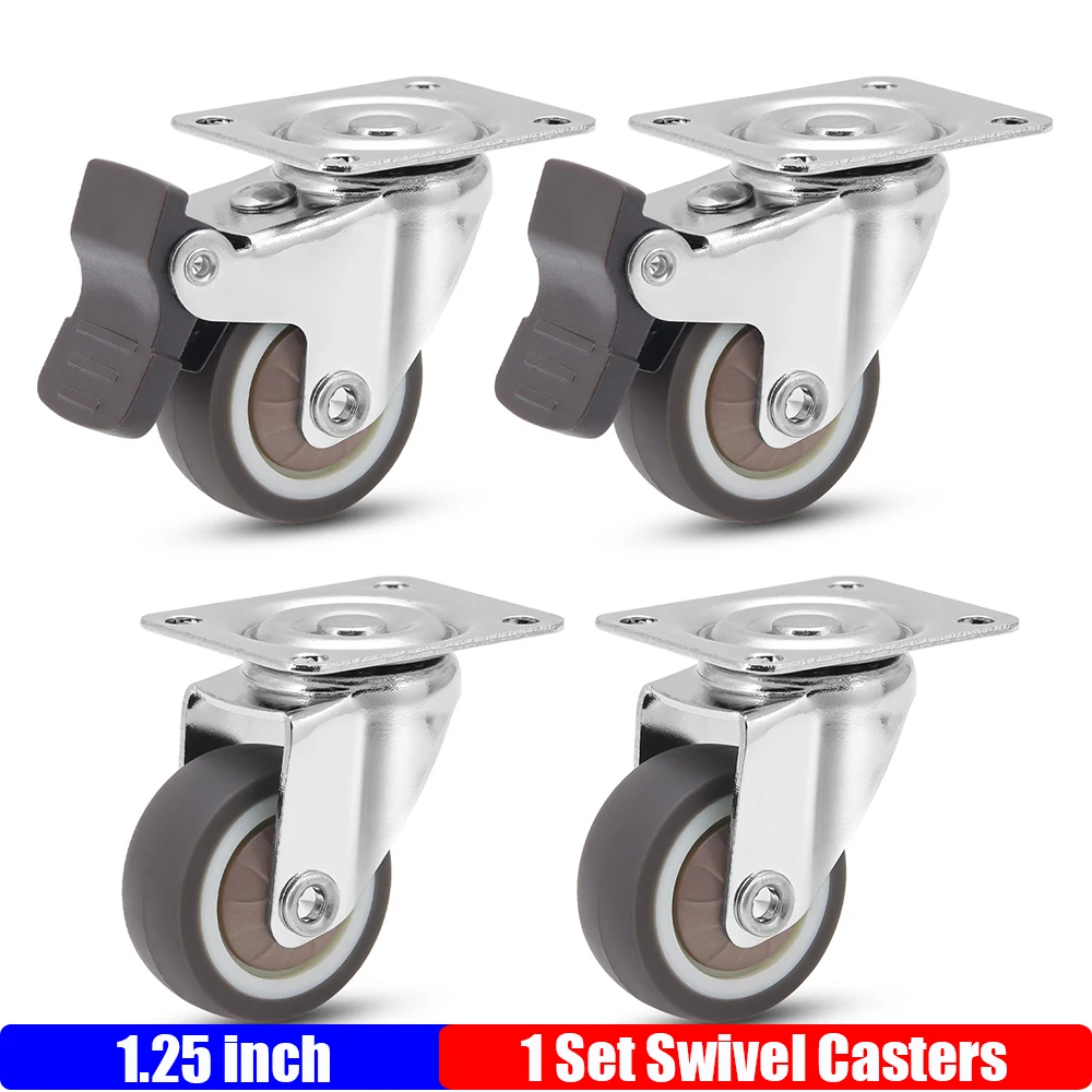 4Pcs-1-25inch-Swivel-Casters-Heavy-Duty-Furniture-Wheel-Castor-Silent ...