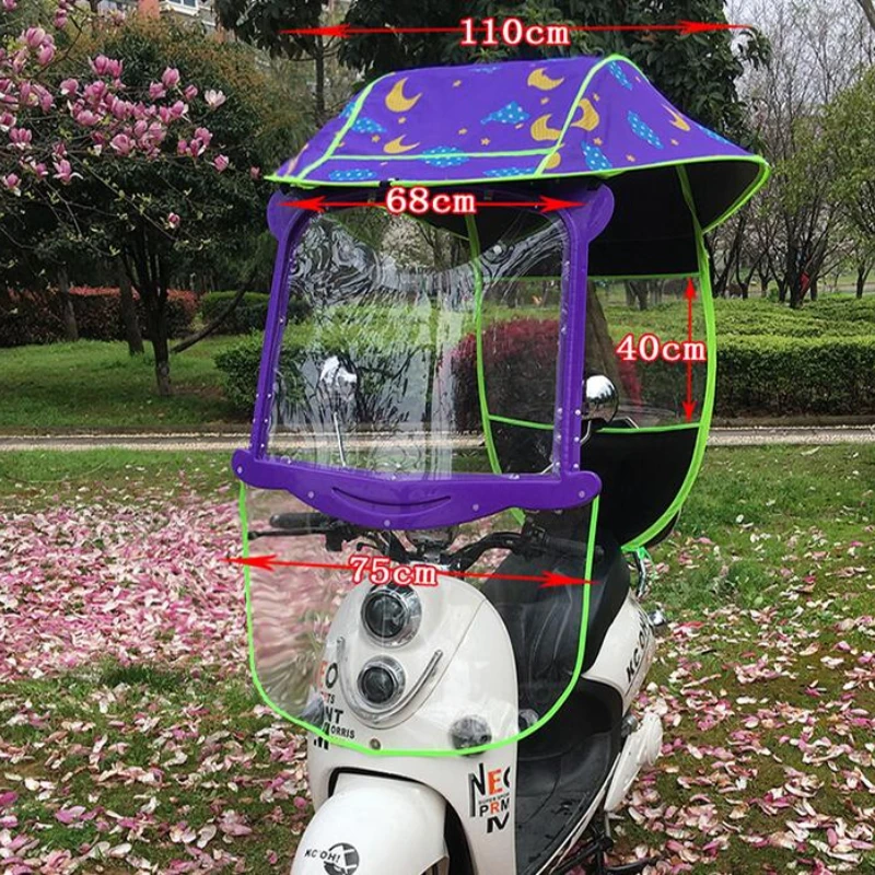 Electric Motorcycle Canopy Electric Vehicle Canopy General Scooter Motor Vehicle Umbrella Rainproof Thickened Sunshade Cover