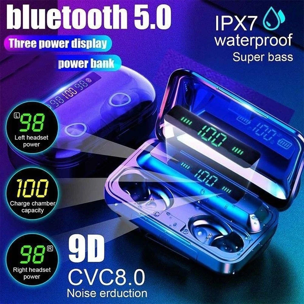 F9 PRO TWS Беспроводные наушники с микрофоном Bluetooth 9D стерео 5 1 спортивные