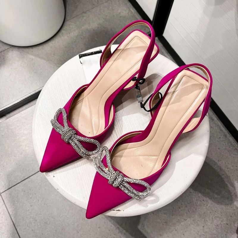 GOGD 2022 Luxury Summer Sandals Big Size 42 Women Sexy Pumps High Heels Pointed Wedding Party Brand Fashion Shoes For Lady 5