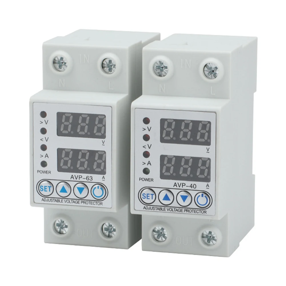 

220V 40/63a регулируемое под напряжением защитное устройство Din Rail Защита реле