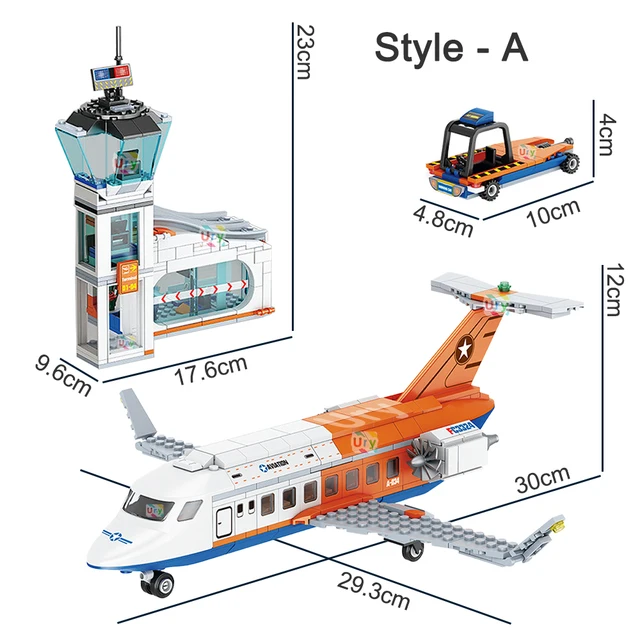 RedCrab Aviones De Juguete | Set De Transporte Con Helicóptero Y Rampa | DIY Montable Sin Pilas | Regalo Para Niños +3 Años