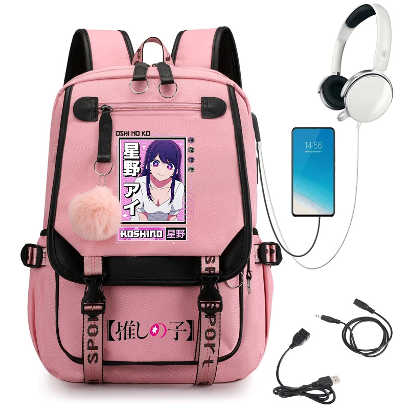 

Oshi No Ko Anime Backpack School Bags for Girls Canvas Bag Student Boy Children's Bag Teenage Child Kawaii Backpacks for Women