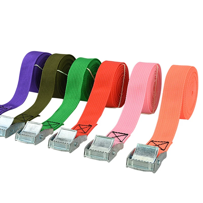 1Pcs 2M Buckle Tie-Down Belt Cargo Straps for Car Motorcycle Bike with Metal Buckle Tow Rope Strong Ratchet Belt Luggage Bag