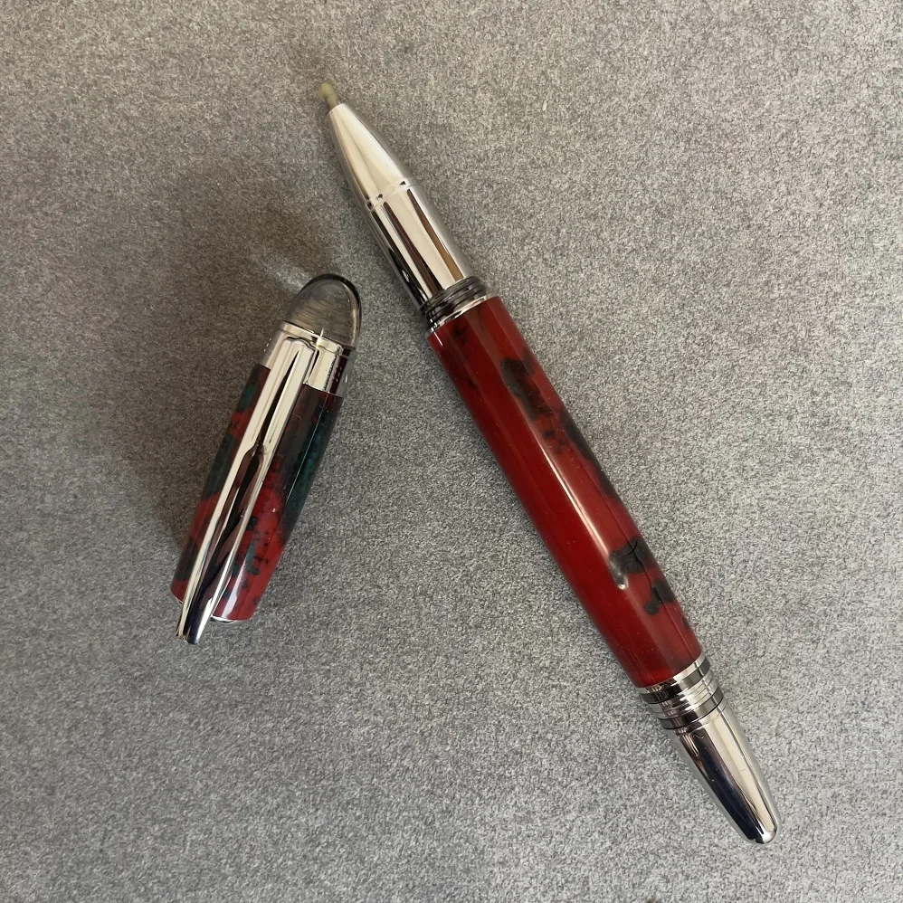 Monte Mb Pen Starwalker Red Write Yellow Stone Metal Roller Blance Ink Pen Penna A Sfera No Box