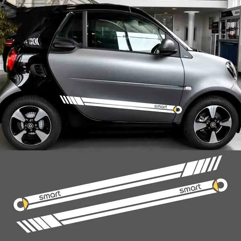 2PCS Auto Tür Seite Rock Streifen Aufkleber Für Smart Fortwo Forfour 453  451 450 Auto Stil Taille Vinyl Film decor Auto Zubehör - AliExpress