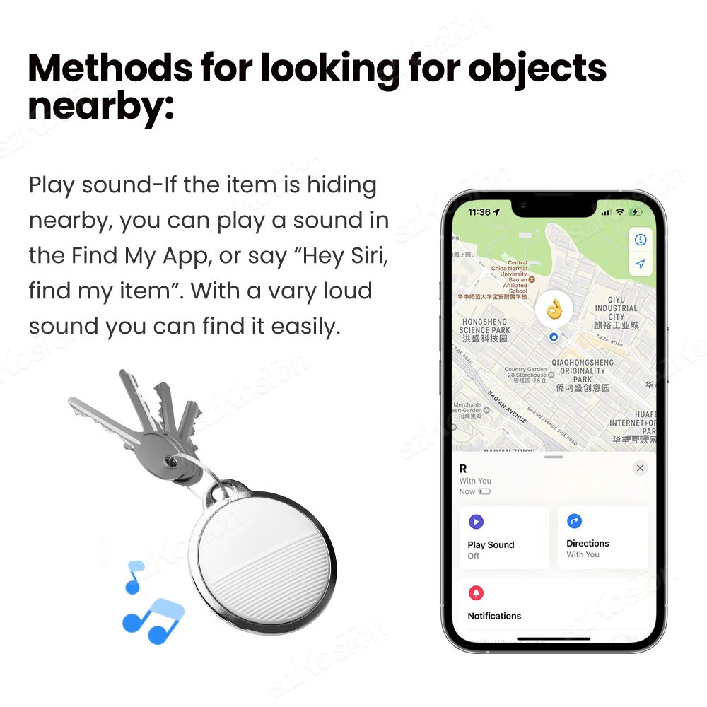 Mini Smart GPS Tracker IOS Find My Positioning Locator Tag Anti-loss Device Key Finder iPhone Car Wallet Bags