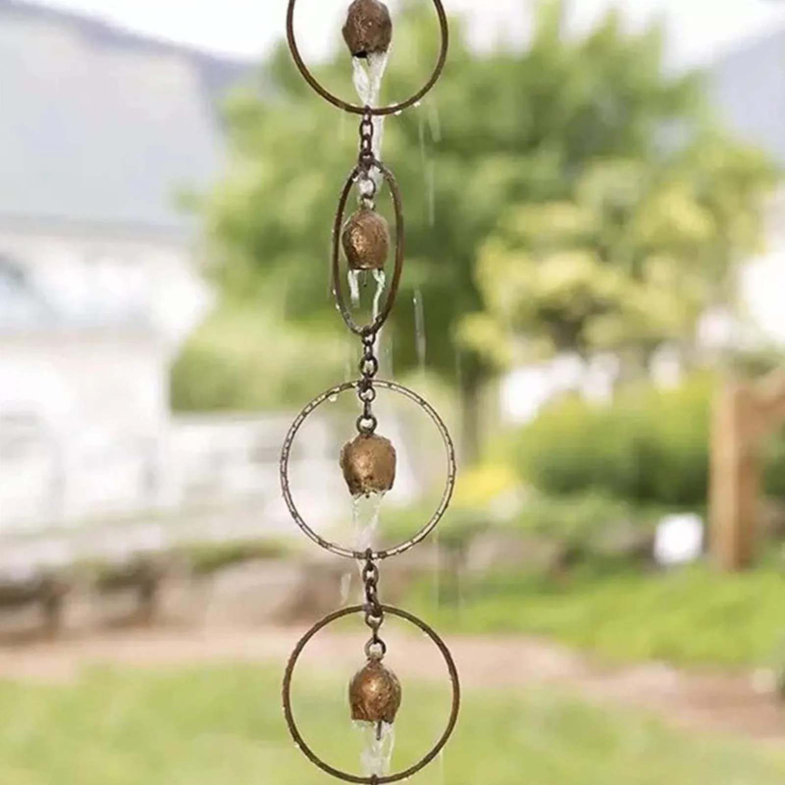 Metal Rain Chain Butterfly Chimes And Cups Rain Catcher For Gutter Roof decoration metal drainage rain chain downspout tool