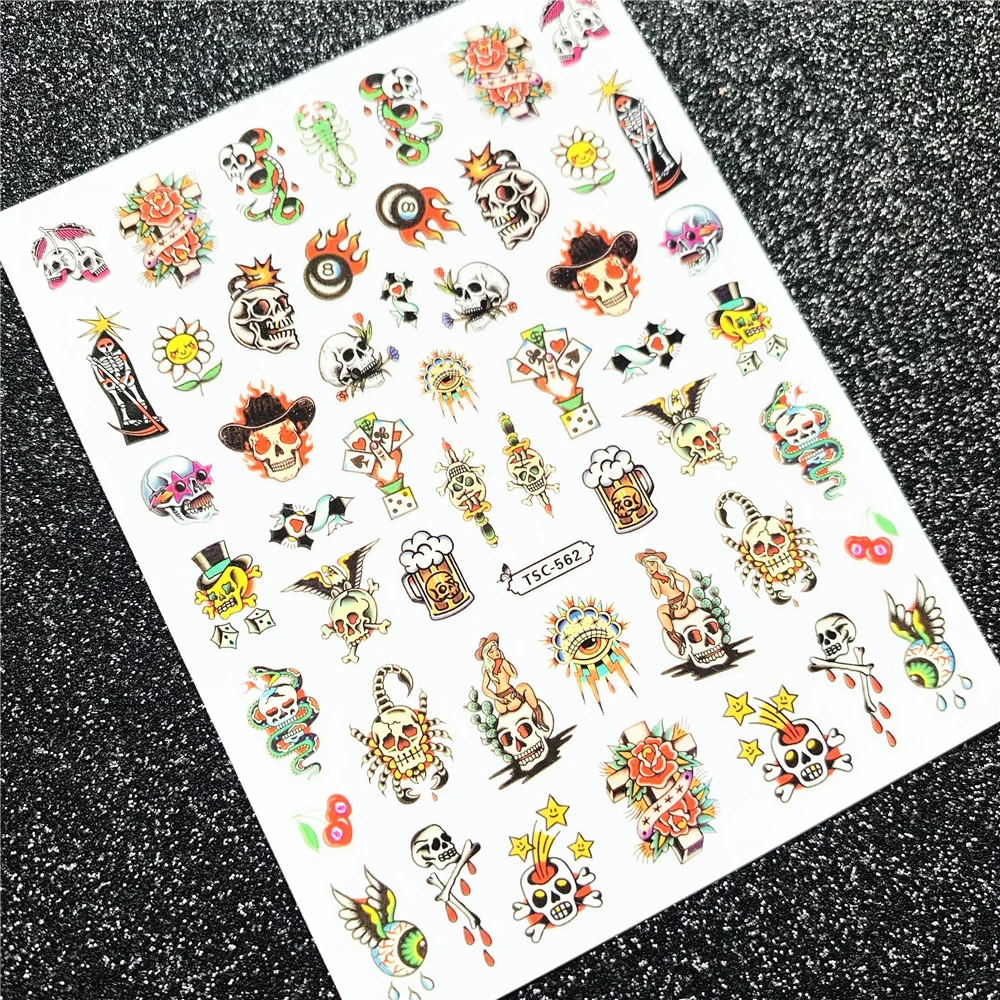 TSC series TSC-550 3D cartoon Cowboy girl Nail art Nail sticker decoration tool Sliders For Decals