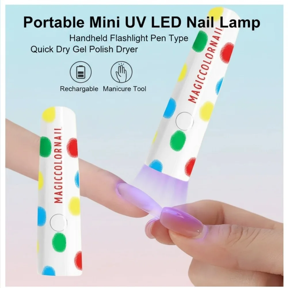 미니 핸드헬드 네일 UV 램프 휴대용 LED 손전등 펜 빠른 건조 충전식 매니큐어 도구