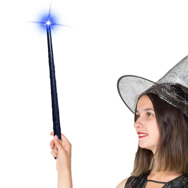 

Light Up Wizard Wand Glowing Witch Toy For Kids Illuminating Wand With Sound And Light Party Costume Accessory For Halloween
