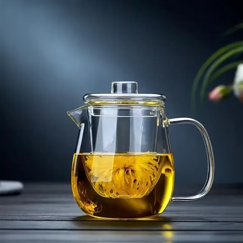 Elegant Glass Teapot with Infuser - Dishwasher & Stovetop Safe for Loose Leaf & Blooming Tea