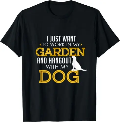 

Забавная футболка унисекс с надписью «Work In My Garden And Hangout With My Dog»
