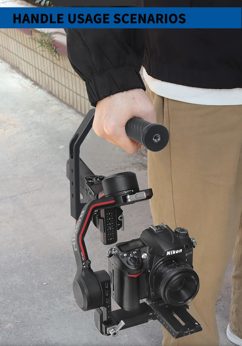 Verstellbarer Sling-Handgriff für DJI Ronin RS4 RS3 Pro/Mini RS2 RSC2 Stabilisator, Hebegriff, Telefon-Monitor-Halterung, NATO-Klemme – Detail 35