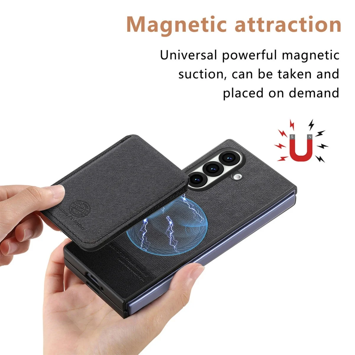 2-in-1 Magnetic Wallet Phone Case with Card Holder and Luxury Leather Cover