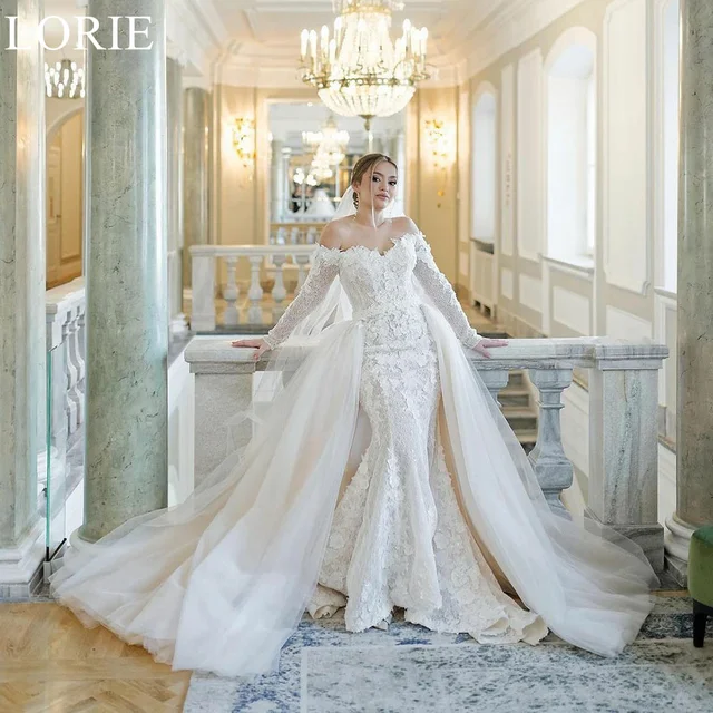 LORIE Sweetheart sirena vestidos de novia BOHO lujo plisado