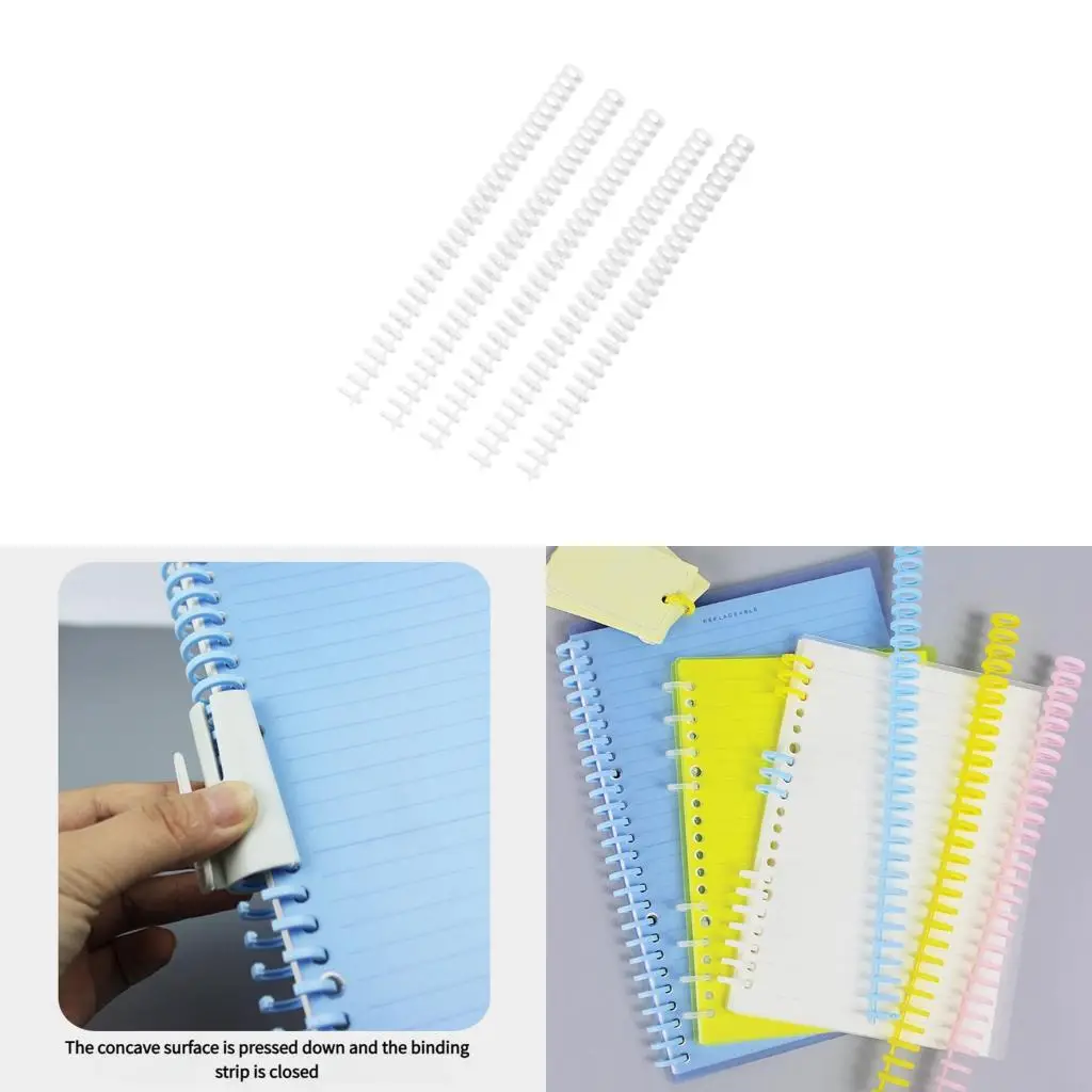 5Pcs 30 링 플라스틱 바인딩 코일 Cuttable 바인더 척추 30 홀 12mm 바..