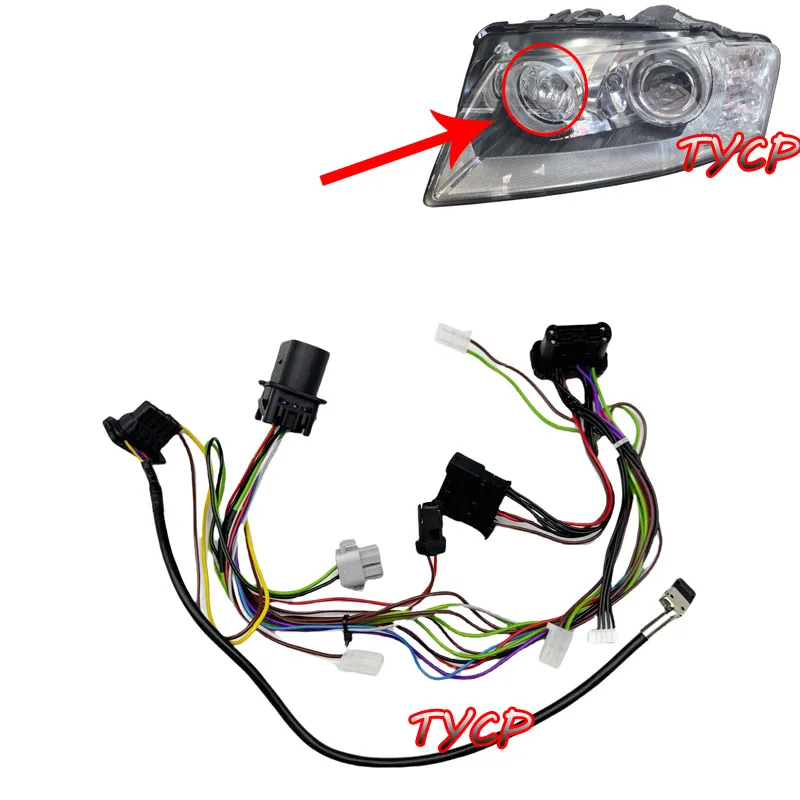 Suitable for 2005-2010 Audi A8D3 headlight internal wiring harness plug group A8L without LED headlight wire group plug 11 pin