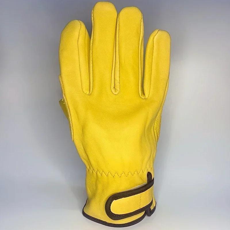 Work Gloves Leather Workers Work Welding Safety Protection Garden Sports Motorcycle Driver Wear-resistant Gloves Average Code 6