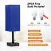 Bedside Lamps With USB CA Charging Ports With 3-Color Modes With Pull Chain Bedroom Lamp With White Fabric Shade Night Light 5