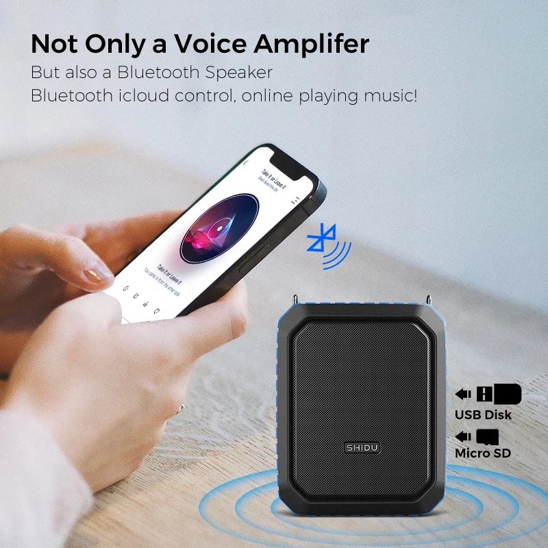 18W Portable Wireless Bluetooth Speaker Waterproof Voice Amplifier with UHF Microphone for Teacher