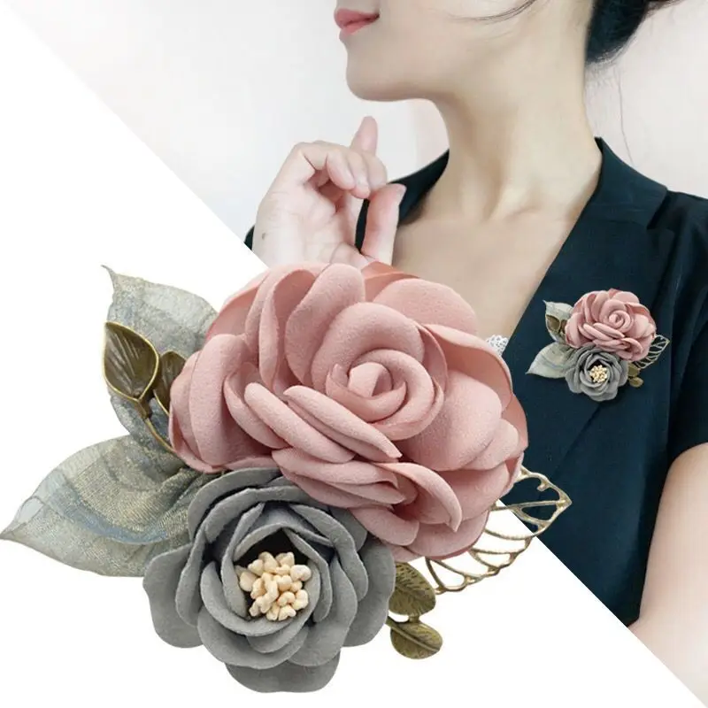 

3.2 Inch Top Quality Handmade Classical Rosette Satin Silk Flower Head Flat Back For Dress Wedding Home Shoe Brooch Decoration