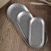 Retro Oval Stainless Steel Plate Thickened Silver Dessert Storage Tray Shallow Dishes Kitchen Tableware 2
