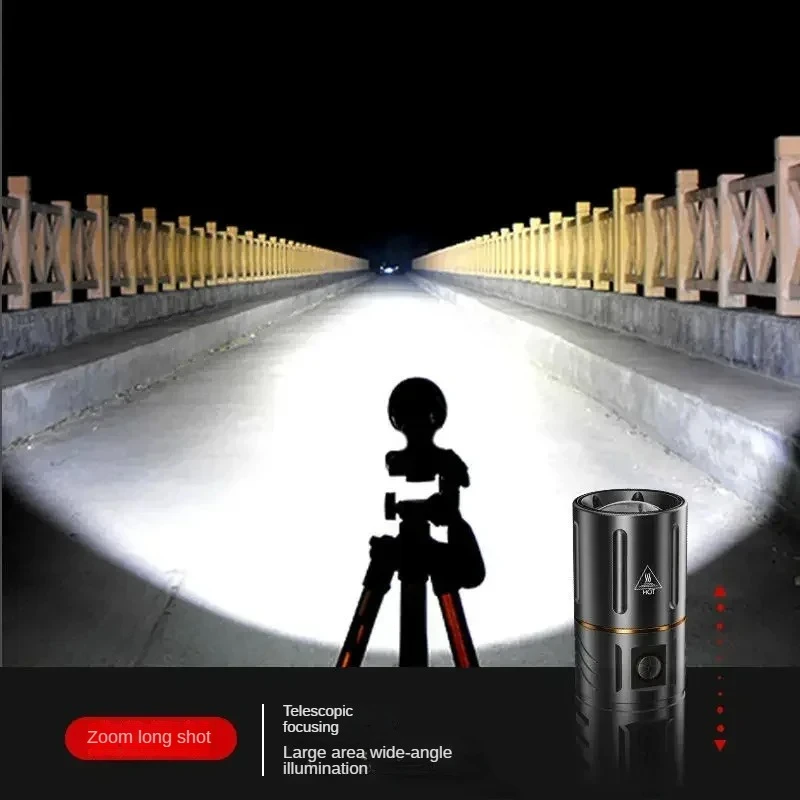USB 충전식 초강력 조명 램프, T40 LED 손전등, 고출력 랜턴, 내장 3*18650 리튬 배터리