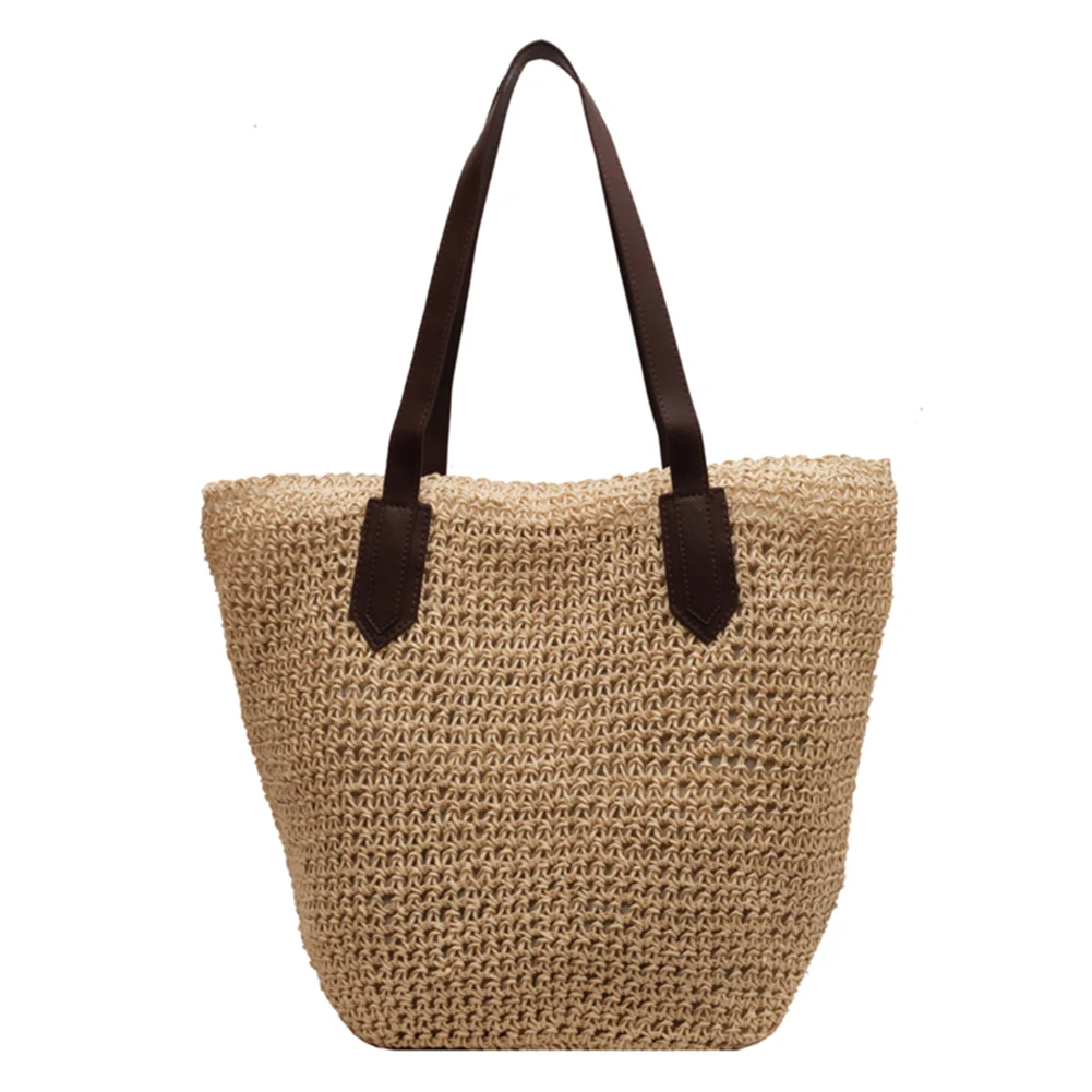 Woven Straw Shoulder Bag for Women Summer Beach Casual